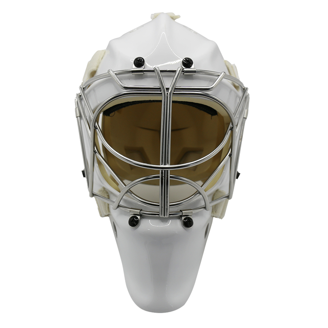 흰색 강철 안전 보호 아이스하키 골키퍼 헬멧